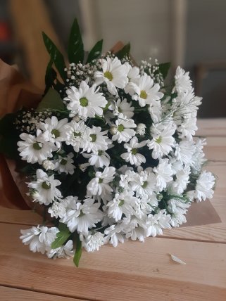 Beyaz Krizantem Buketi - İzmir çiçek