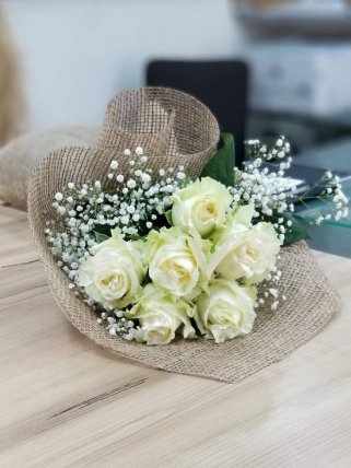 6 Beyaz Gül Buketi - İzmir Çiçekçi