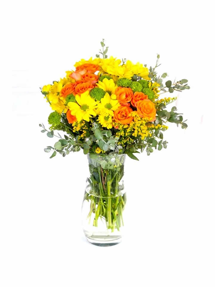 Vazoda Sarı ve Turuncu Çiçekler, İzmir çiçek