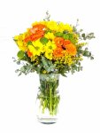 Çiçekçi - Vazoda Sarı ve Turuncu Çiçekler