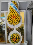 Çiçekçi - İkili Sarı Turuncu Çelenk